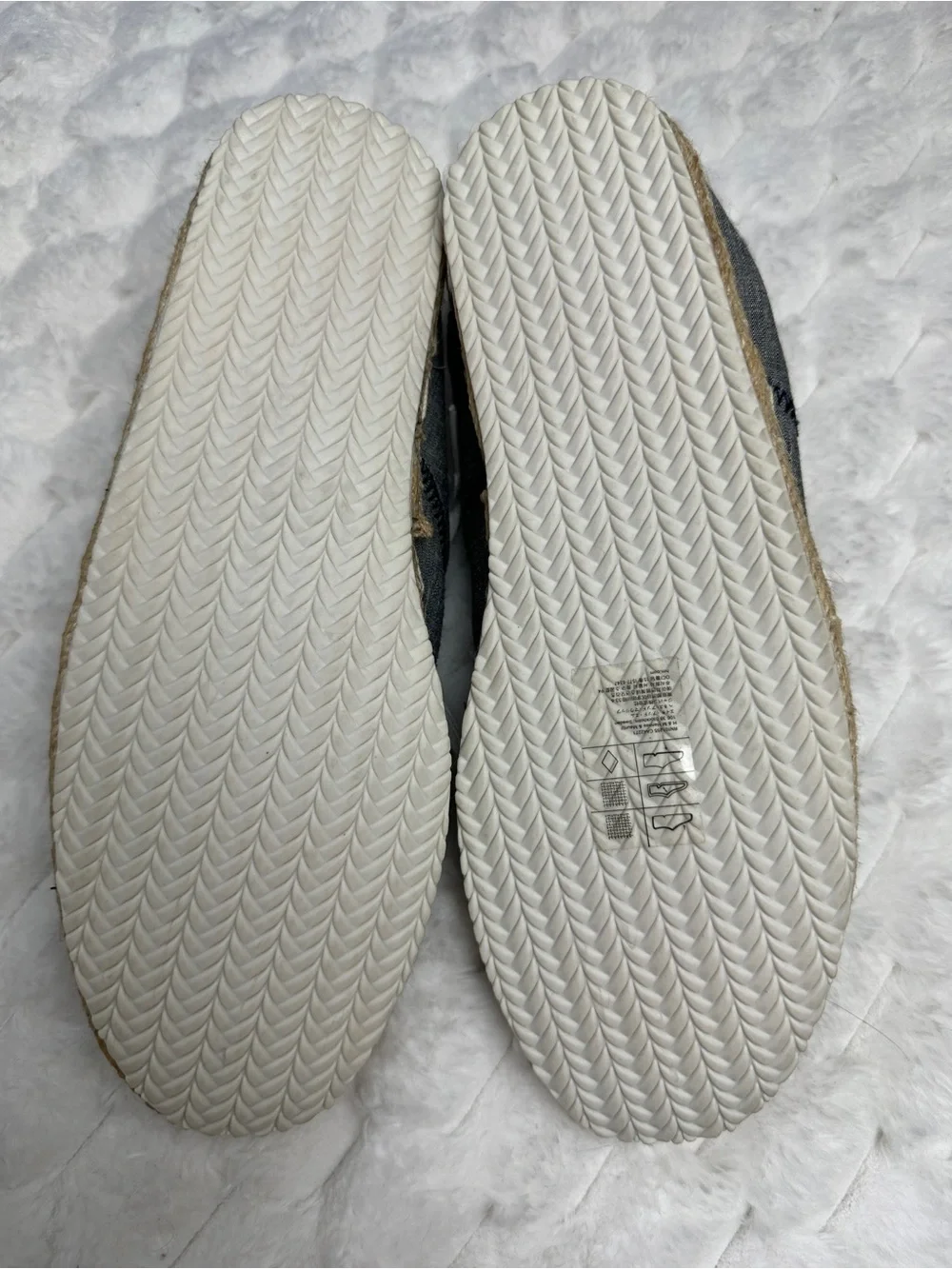 H&M Women's Navy Chambray Canvas Espadrille Lace-Up Sneakers Size 9.5